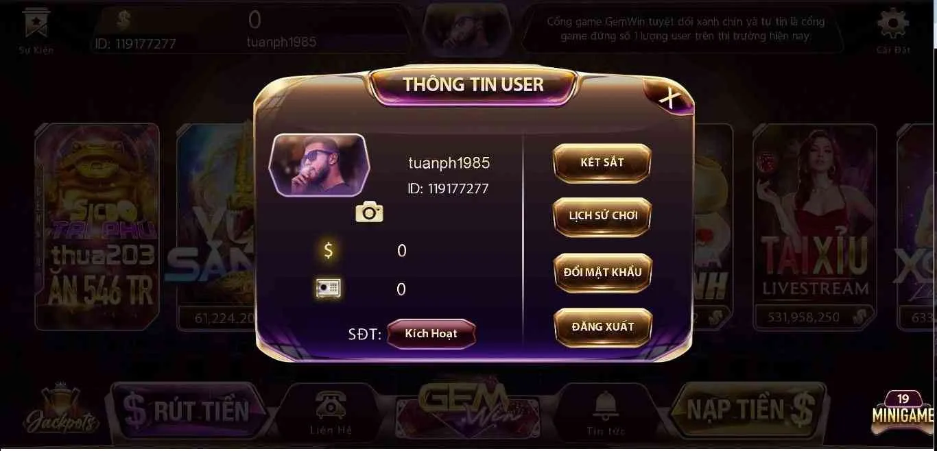 chính sách bảo mật gem win