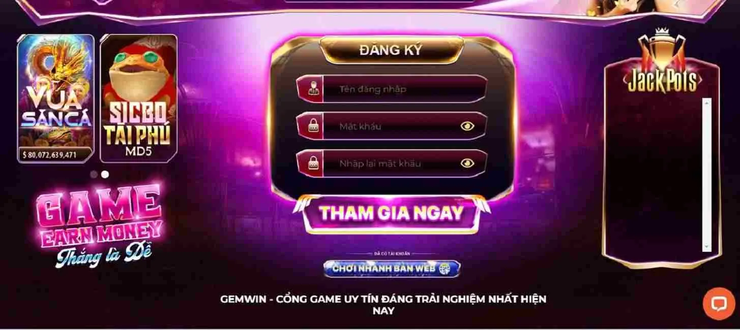 Đăng ký thành viên gem win